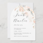 Soft Burnt Sinaasappel Bloemboog Engagement Party Kaart (Voorkant)