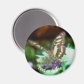 Soft Butterfly On Flower Nature Personalized Magneet (Voorkant / Achterkant)
