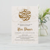 Soft Calligraphy Pattern Ramadan Iftar Invitation Kaart (Staand voorkant)