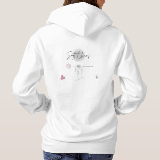 Soft Chaos- Minimal Front&Artistic Back Hoodie (Achterkant)