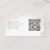 Soft Cherry Blossom RSVP QR Code Enclosure Kaart (Voorkant)