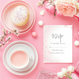 Soft Cherry Blossom RSVP Response Kaart