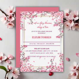 Soft Cherry Blossom Sakura Baby shower Kaart