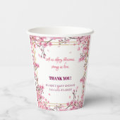 Soft Cherry Blossom Sakura Baby shower Papieren Bekers (Achterkant)