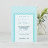 Soft Chevron Aqua Blue Wedding Custom Budget Kaart (Staand voorkant)