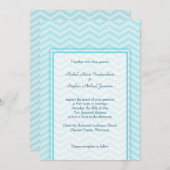 Soft Chevron Aqua Blue Wedding Custom Budget Kaart (Voorkant / Achterkant)