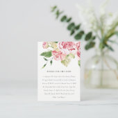 Soft Chic Blush Floral Peony Books for Baby shower Informatiekaartje (Staand voorkant)