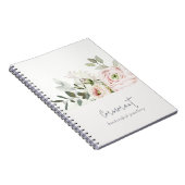 Soft Chic Blush Pink Peony Leafy Botanical Floral Notitieboek (Rechterzijde)