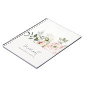 Soft Chic Blush Pink Peony Leafy Botanical Floral Notitieboek (Linkerzijde)