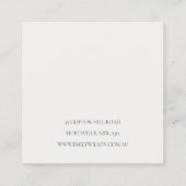 Soft Chic Blush Pink Peony Leafy Botanical Floral Vierkante Visitekaartje (Achterkant)