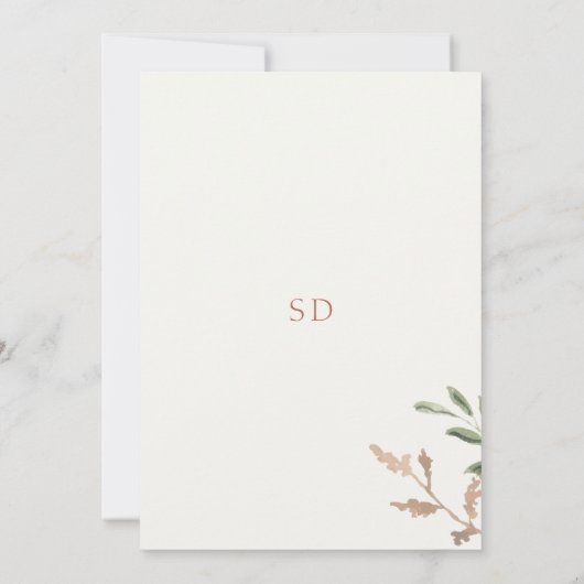 Soft Chic Floral Waterverf bruiloft uitnodiging (Achterkant)