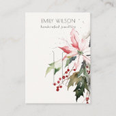 Soft Christmas Berry Poinsettia Hairpin Display Visitekaartje (Voorkant)