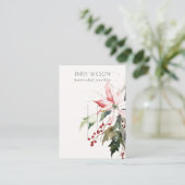Soft Christmas Berry Poinsettia Hairpin Display Visitekaartje (Staand voorkant)
