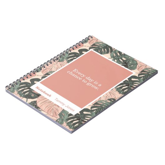 Soft Clay Monstera Block Quote Classic Notebook Notitieboek (Linkerzijde)