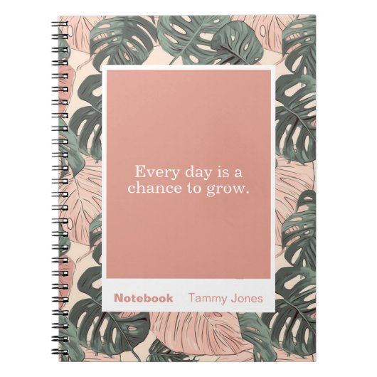 Soft Clay Monstera Block Quote Classic Notebook Notitieboek (Voorkant)