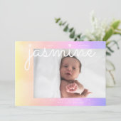 Soft Clouds | Gradiënt Ombre | Moderne foto-Baby Aankondiging (Staand voorkant)