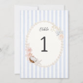 Soft Coastal Bridal Shower Table Number (Voorkant)