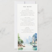 Soft Coastal Thailand Seascape Bruiloft Menu Kaart (Voorkant)