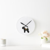 Soft Coat Wheaten Terrier Boho Floral Silhouette Ronde Klok (Huis)