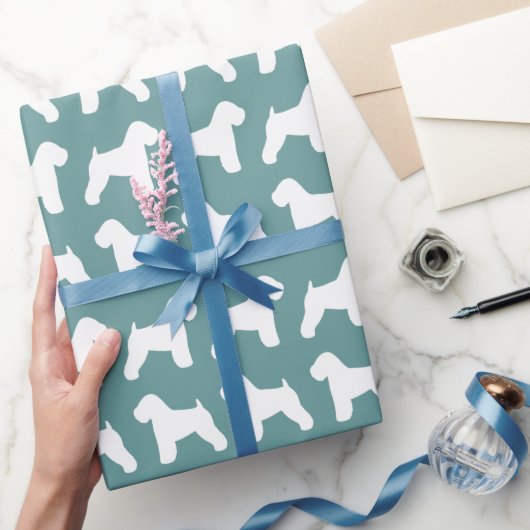 Soft Coated Terrier Silhouettes Patroon Cadeaupapier (Geschenken)