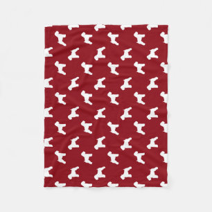 Soft Coated Terrier Silhouettes Patroon Fleece Deken
