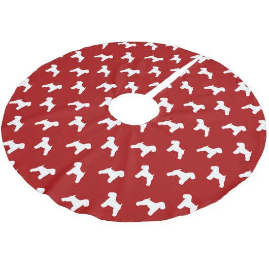 Soft Coated Terrier Silhouettes Red Kerstboom Rok (Gekanteld)