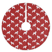 Soft Coated Terrier Silhouettes Red Kerstboom Rok (Voorkant)