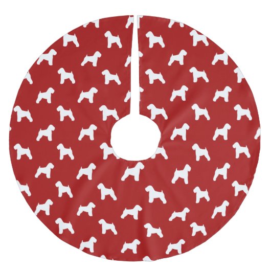 Soft Coated Terrier Silhouettes Red Kerstboom Rok (Voorkant)