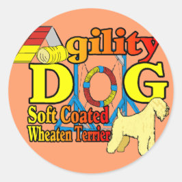 Soft_Coated_Wheaten_Terrier_Agility Ronde Sticker
