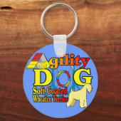 Soft_Coated_Wheaten_Terrier_Agility Sleutelhanger (Voorkant)