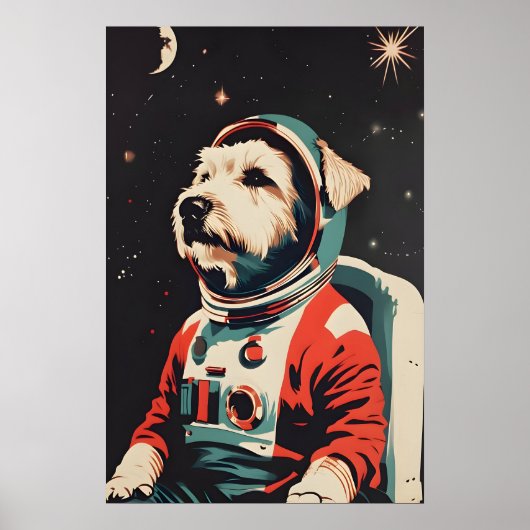 Soft Coated Wheaten Terrier Astronaut Poster (Voorkant)