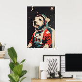 Soft Coated Wheaten Terrier Astronaut Poster (Thuiskantoor)