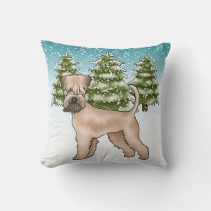 Soft-Coated Wheaten Terrier Besneeuwd Winter Woud Kussen