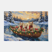 Soft Coated Wheaten Terrier Christmas Boat Holiday Deurmat (Voorkant)
