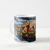 Soft Coated Wheaten Terrier Christmas Boat Holiday Koffiemok (Voorkant links)