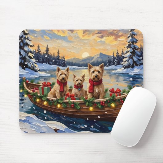 Soft Coated Wheaten Terrier Christmas Boat Holiday Muismat (Met muis)