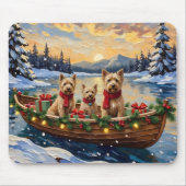 Soft Coated Wheaten Terrier Christmas Boat Holiday Muismat (Voorkant)