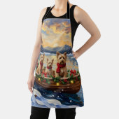 Soft Coated Wheaten Terrier Christmas Boat Holiday Schort (Insitu)