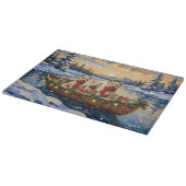 Soft Coated Wheaten Terrier Christmas Boat Holiday Snijplank (Hoek)