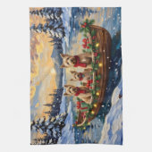 Soft Coated Wheaten Terrier Christmas Boat Holiday Theedoek (Verticaal)