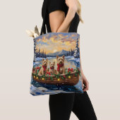 Soft Coated Wheaten Terrier Christmas Boat Holiday Tote Bag (Dichtbij)