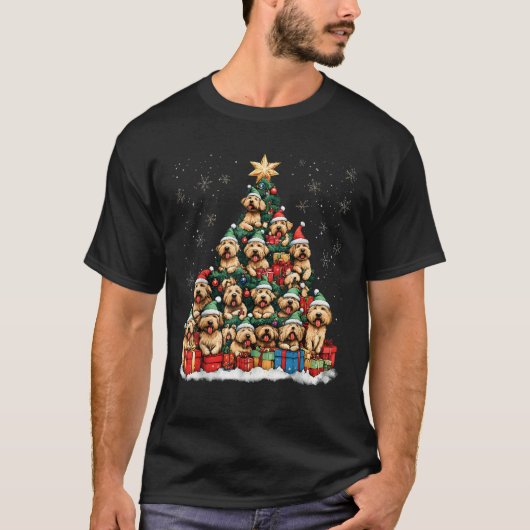 Soft Coated Wheaten Terrier Christmas Tree Dog San T-shirt (Voorkant)