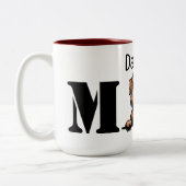 Soft Coated Wheaten Terrier die mama piekt Tweekleurige Koffiemok (Links)