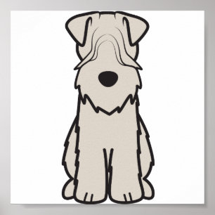 Soft Coated Wheaten Terrier Dog Cartoon Poster