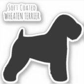 Soft Coated Wheaten Terrier Dog Silhouette Sticker (Voorkant)