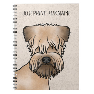 Soft-Coated Wheaten Terrier Hond Cute Kop En Tekst Notitieboek