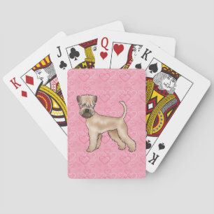 Soft-Coated Wheaten Terrier Hond Hartpatroon Roze Pokerkaarten