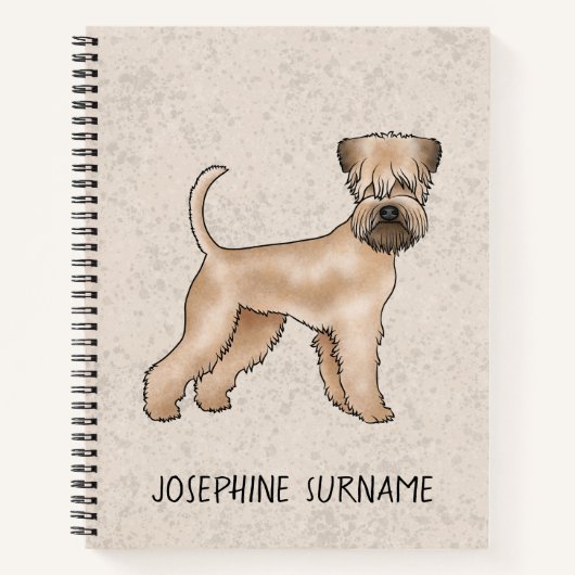 Soft-Coated Wheaten Terrier-hond met aangepaste te Notitieboek (Voorkant)