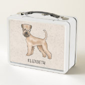 Soft-Coated Wheaten Terrier-hond op Beige met Naam (Achterkant)