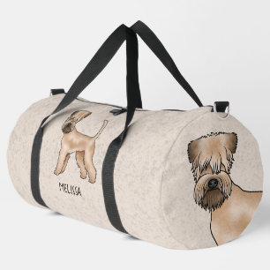 Soft-Coated Wheaten Terrier-hond op Beige met naam Plunjezak